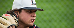 LBC Chargers Baseball pitcher warms up