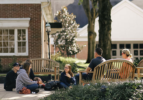 Undergraduate students enjoy some time outside